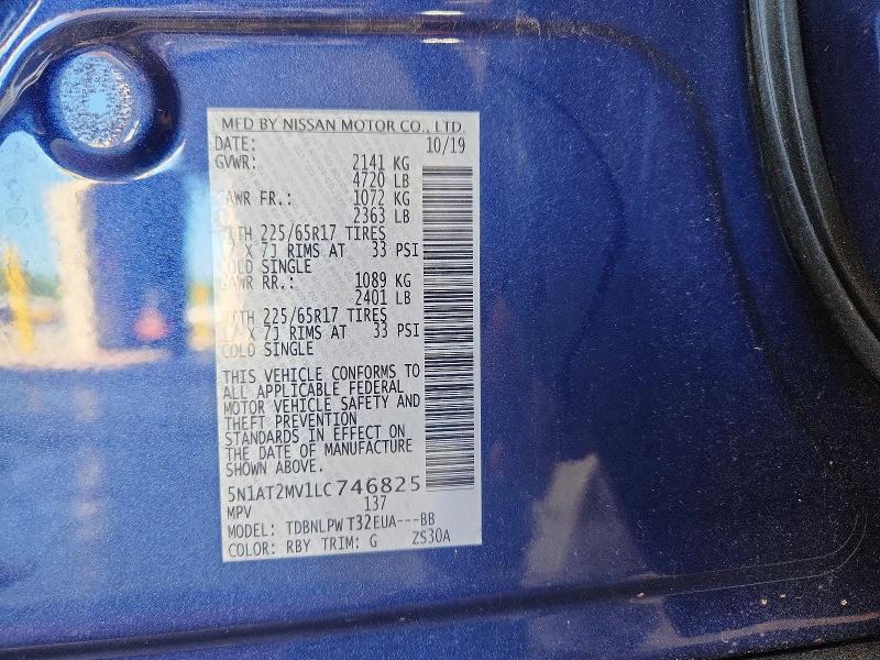 Продажа на аукционе авто 2020 Nissan Rogue, vin: 5N1AT2MV1LC746825, номер лота: 56105826