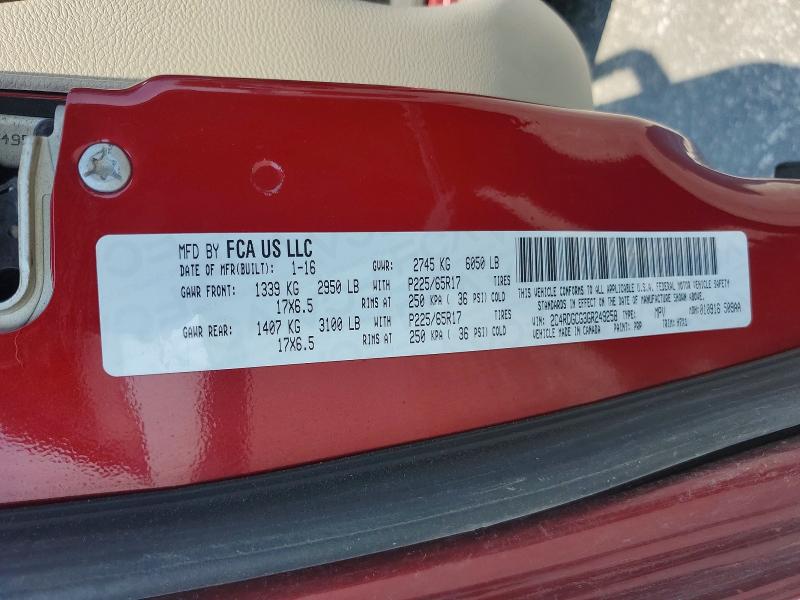 Aukcja sprzedaży 2016 Dodge Grand Caravan, vin: 2C4RDGCG3GR249258, numer aukcji: 56517636