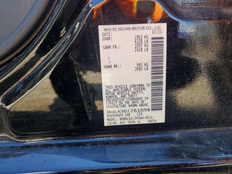 Aukcja sprzedaży 2020 Nissan Altima, vin: 1N4BL4CV0LC261698, numer aukcji: 58282186