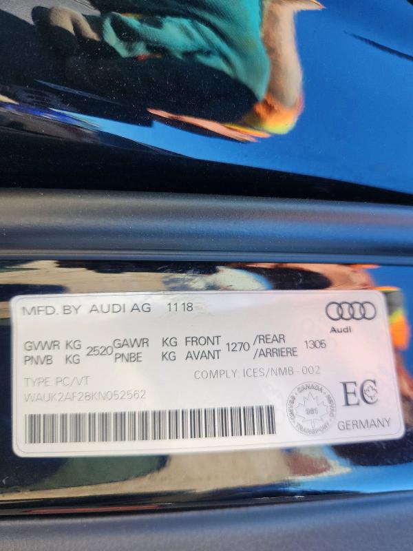Aukcja sprzedaży 2019 Audi A6, vin: WAUK2AF28KN052562, numer aukcji: 57525556