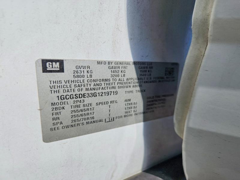 Aukcja sprzedaży 2016 Chevrolet Colorado, vin: 1GCGSDE33G1219719, numer aukcji: 57042856