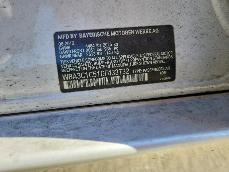Продаж на аукціоні авто 2012 Bmw 328, vin: WBA3C1C51CF433732, номер лоту: 58045506