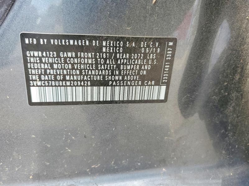 Aukcja sprzedaży 2019 Volkswagen Jetta, vin: 3VWC57BU8KM209426, numer aukcji: 55575136