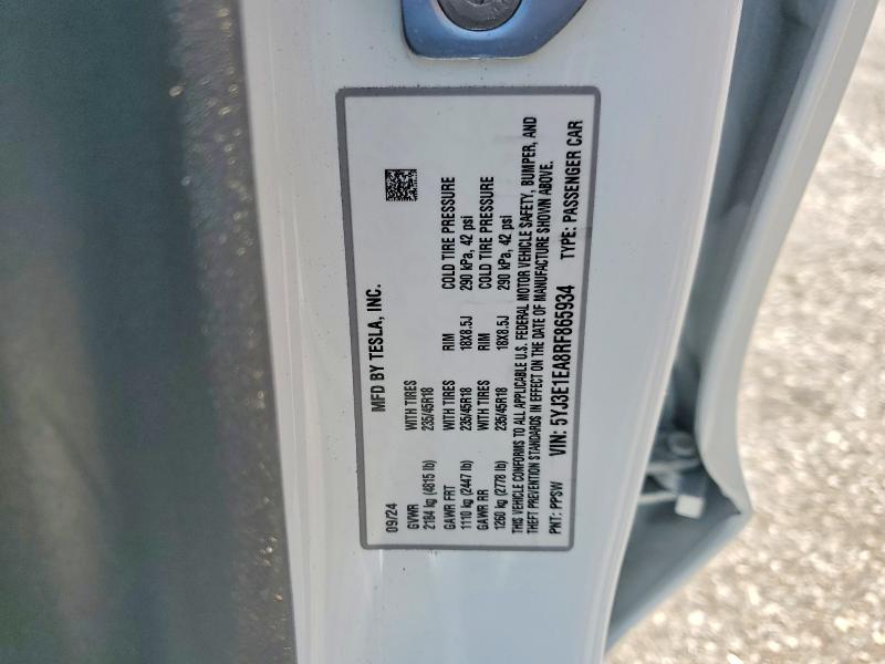 Продаж на аукціоні авто 2024 Tesla Model 3, vin: 5YJ3E1EA8RF865934, номер лоту: 56146056