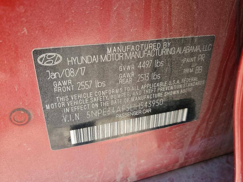 Продажа на аукционе авто 2017 Hyundai Sonata, vin: 5NPE34AF5HH543950, номер лота: 56264976