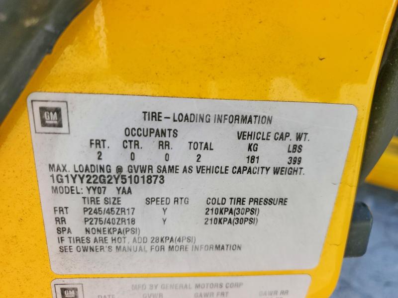 55826026 :رقم المزاد ، 1G1YY22G2Y5101873 vin ، 2000 Chevrolet Corvette مزاد بيع