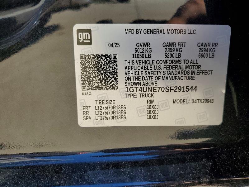Aukcja sprzedaży 2025 Gmc Sierra, vin: 1GT4UNE70SF291544, numer aukcji: 57367996