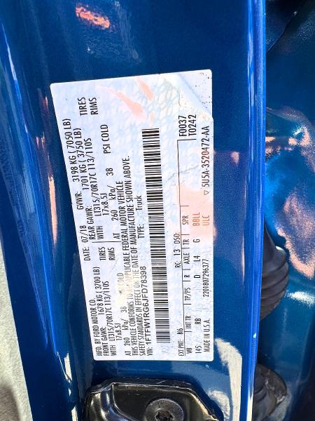 2018 Ford F150 მანქანა იყიდება აუქციონზე, vin: 1FTFW1RG6JFD78398, აუქციონის ნომერი: 57967716