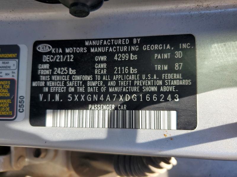 Продаж на аукціоні авто 2013 Kia Optima, vin: 5XXGN4A7XDG166243, номер лоту: 59009226