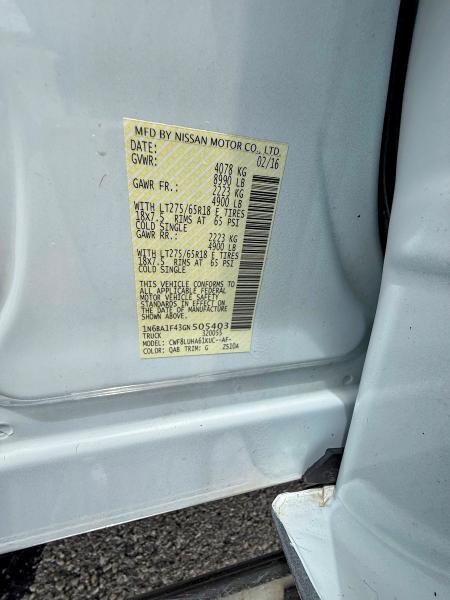 Продажа на аукционе авто 2016 Nissan Titan Xd, vin: 1N6BA1F43GN505403, номер лота: 56887036