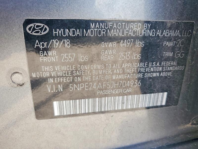 Aukcja sprzedaży 2018 Hyundai Sonata, vin: 5NPE24AF5JH704936, numer aukcji: 55548486