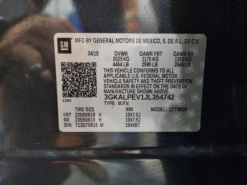 57345656 :رقم المزاد ، 3GKALPEV1JL354742 vin ، 2018 Gmc Terrain مزاد بيع
