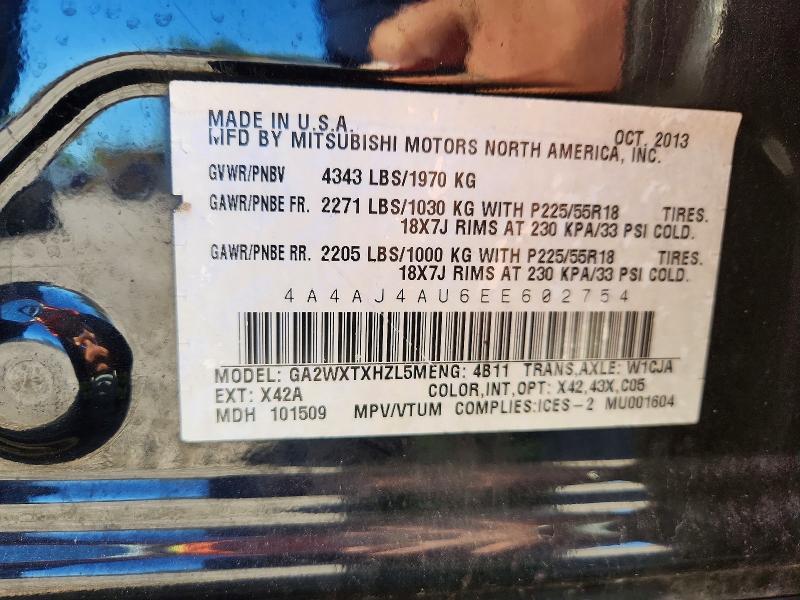 Продажа на аукционе авто 2014 Mitsubishi Rvr, vin: 4A4AJ4AU6EE602754, номер лота: 57830096