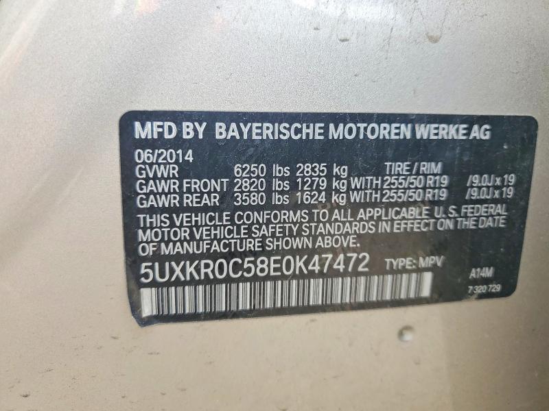 Aukcja sprzedaży 2014 Bmw X5, vin: 5UXKR0C58E0K47472, numer aukcji: 56238996