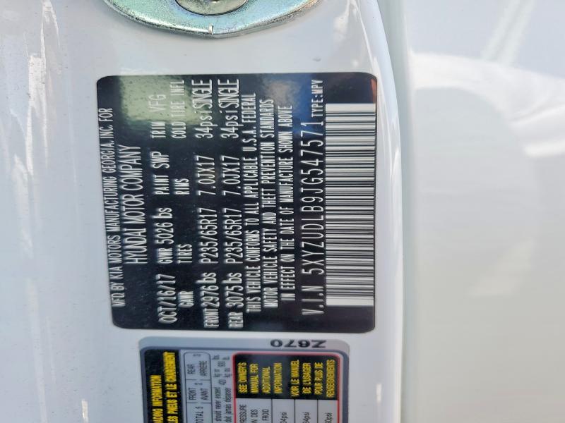 2018 Hyundai Santa Fe Sport მანქანა იყიდება აუქციონზე, vin: 5XYZUDLB9JG547571, აუქციონის ნომერი: 58723746