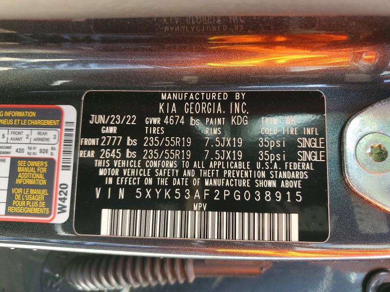 Aukcja sprzedaży 2023 Kia Sportage, vin: 5XYK53AF2PG038915, numer aukcji: 85610185