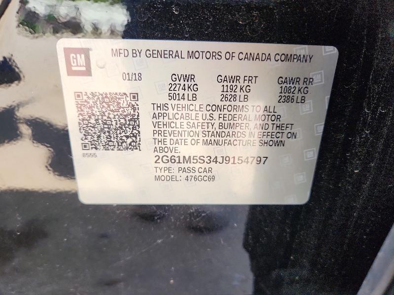 58617026 :رقم المزاد ، 2G61M5S34J9154797 vin ، 2018 Cadillac Xts مزاد بيع