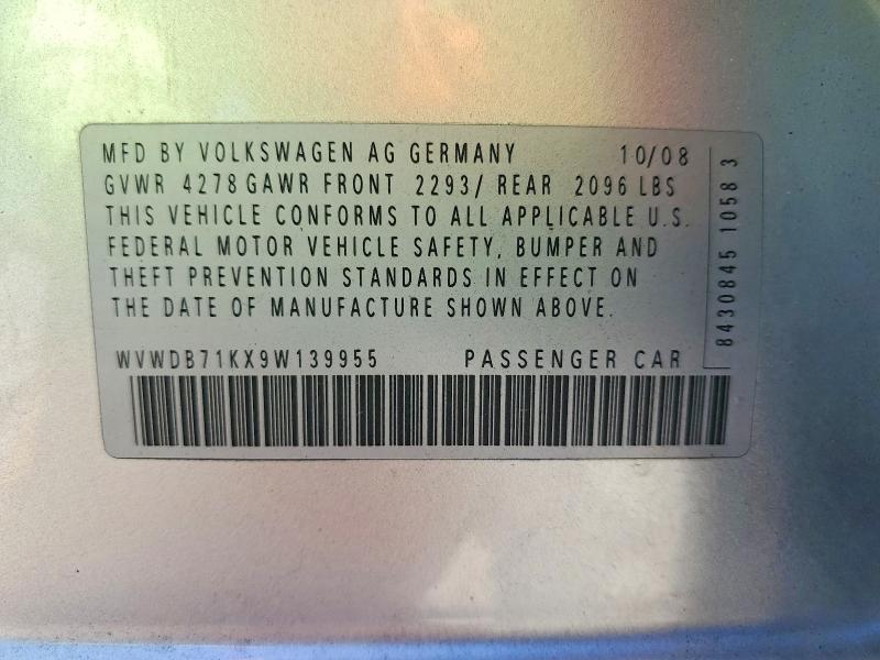 Продаж на аукціоні авто 2009 Volkswagen Rabbit, vin: WVWDB71KX9W139955, номер лоту: 58563726