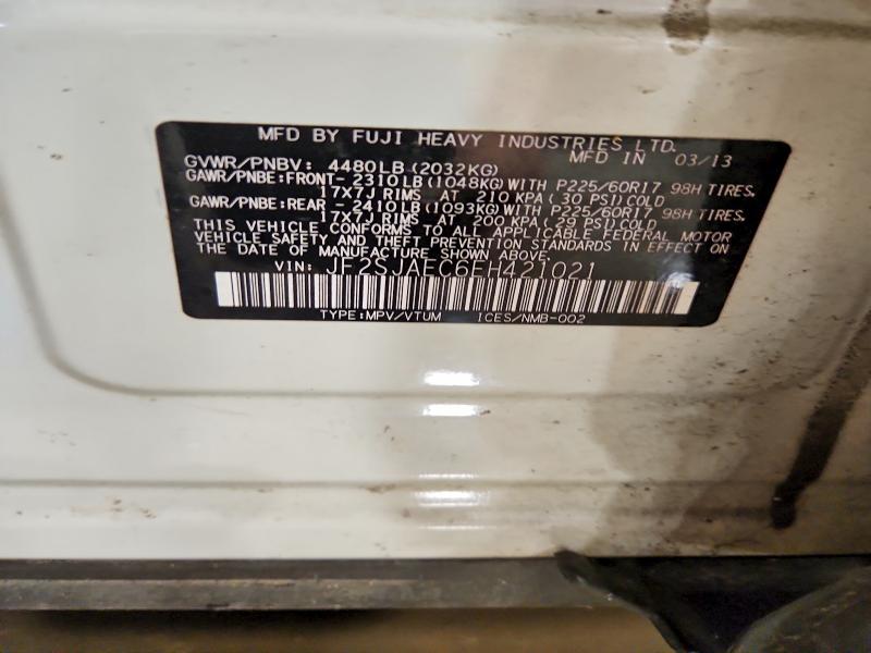 2014 Subaru Forester მანქანა იყიდება აუქციონზე, vin: JF2SJAEC6EH421021, აუქციონის ნომერი: 56991906