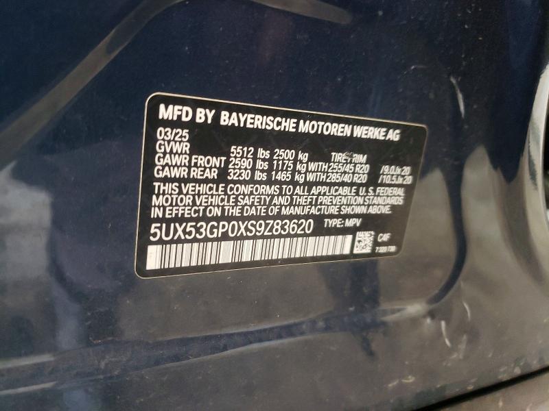 Продажа на аукционе авто 2025 Bmw X3, vin: 5UX53GP0XS9Z83620, номер лота: 58540686