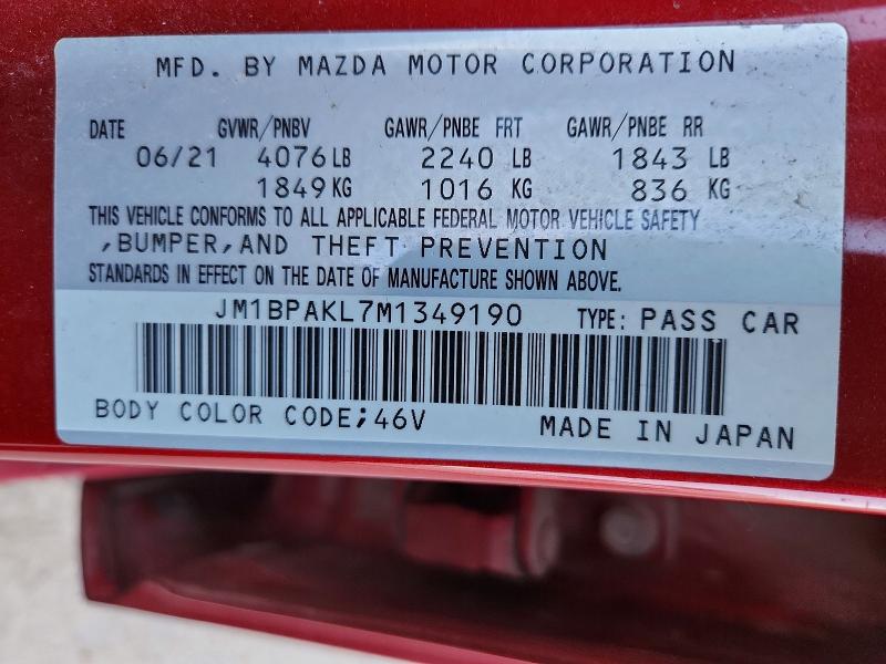 Продаж на аукціоні авто 2021 Mazda 3, vin: JM1BPAKL7M1349190, номер лоту: 58379756