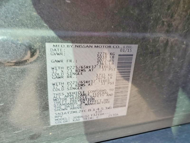 Продажа на аукционе авто 2015 Nissan Rogue, vin: 5N1AT2ML2FC814536, номер лота: 57084076