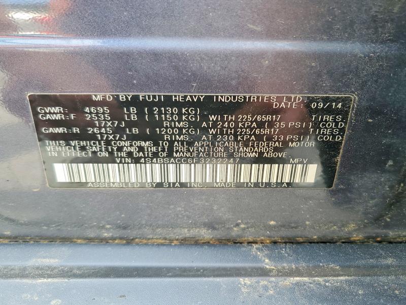 Aukcja sprzedaży 2015 Subaru Outback, vin: 4S4BSACC6F3232247, numer aukcji: 57038156