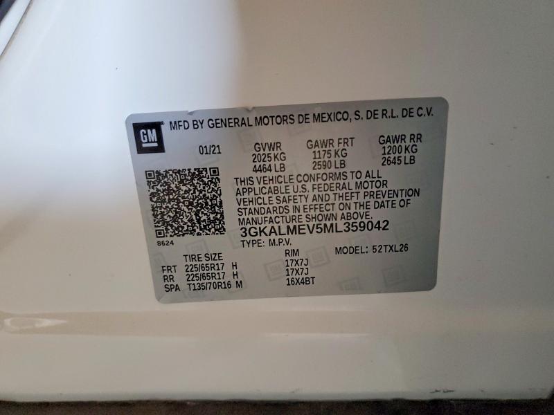 Aukcja sprzedaży 2021 Gmc Terrain, vin: 3GKALMEV5ML359042, numer aukcji: 57867756
