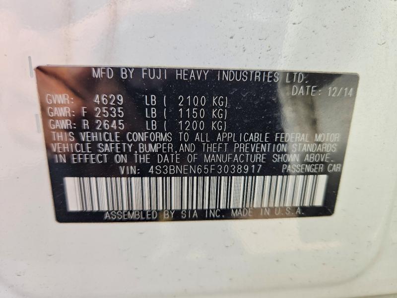 55095096 :رقم المزاد ، 4S3BNEN65F3038917 vin ، 2015 Subaru Legacy مزاد بيع