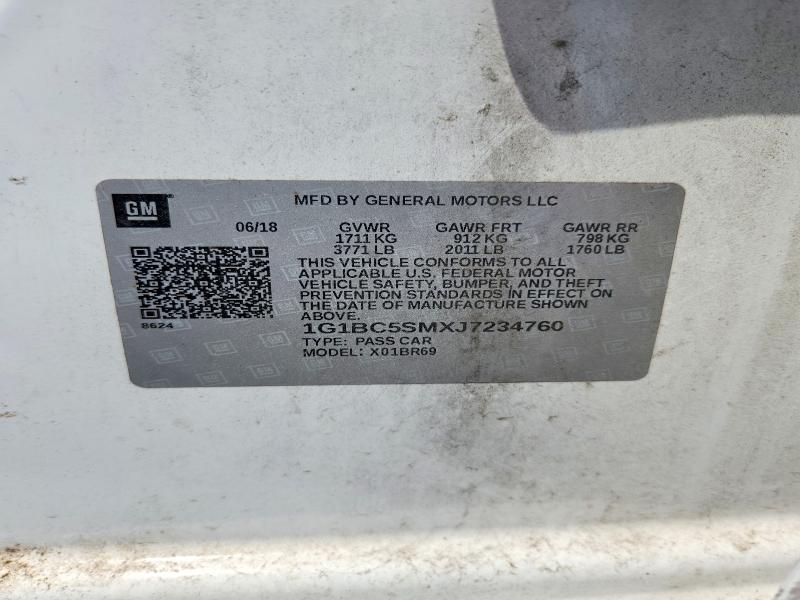 Продажа на аукционе авто 2018 Chevrolet Cruz, vin: 1G1BC5SMXJ7234760, номер лота: 57748116