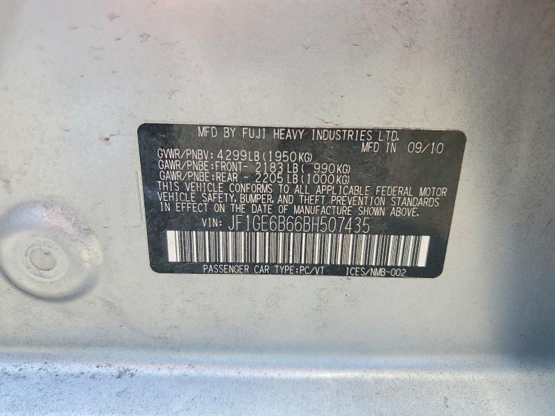 Продажа на аукционе авто 2011 Subaru Impreza, vin: JF1GE6B66BH507435, номер лота: 56473526