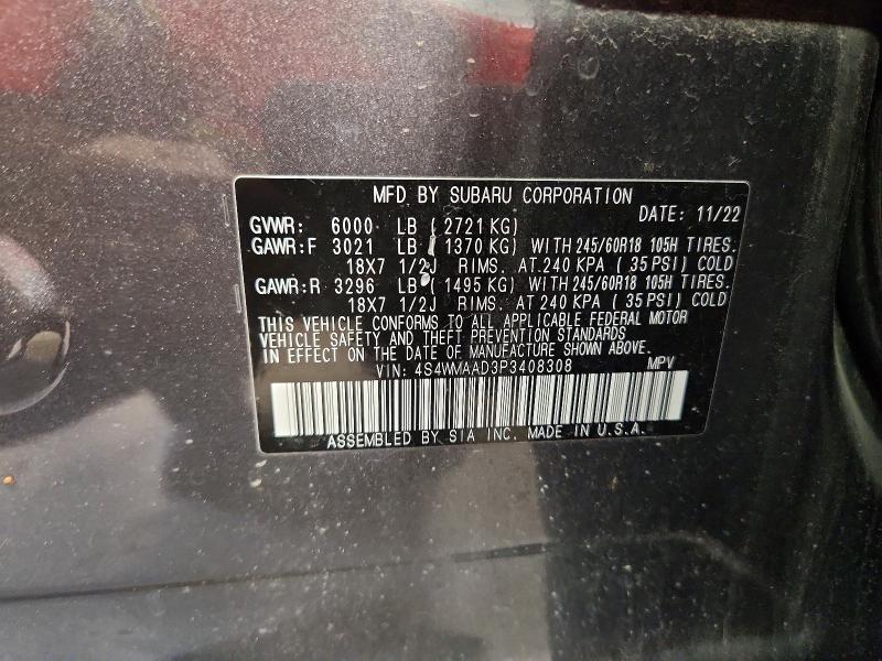 Aukcja sprzedaży 2023 Subaru Ascent, vin: 4S4WMAAD3P3408308, numer aukcji: 57087996