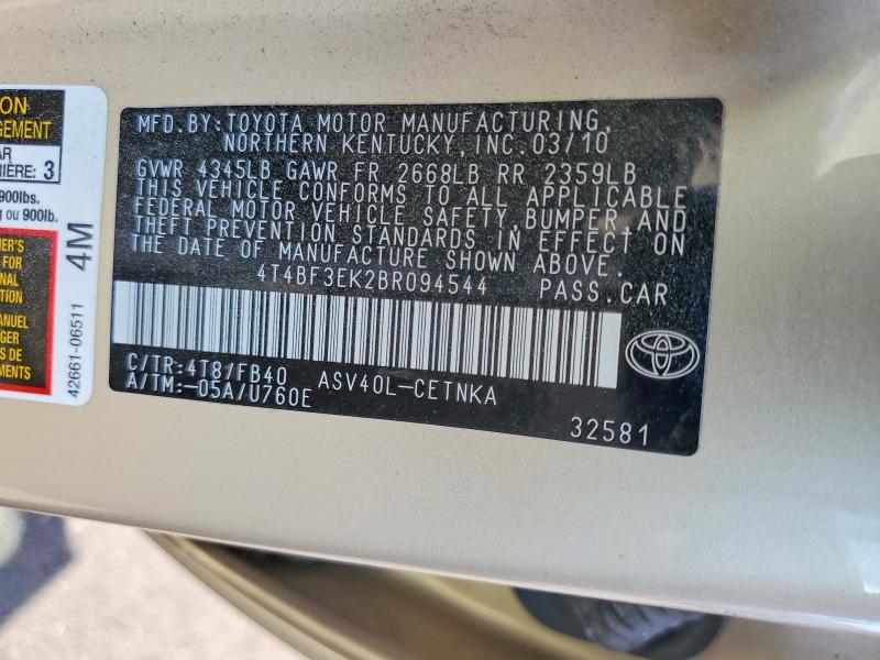 Продаж на аукціоні авто 2011 Toyota Camry, vin: 4T4BF3EK2BR094544, номер лоту: 57031486