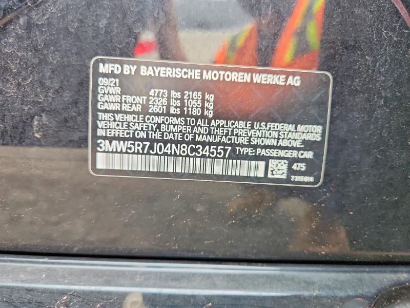 Продажа на аукционе авто 2022 Bmw 330xi, vin: 3MW5R7J04N8C34557, номер лота: 55503046