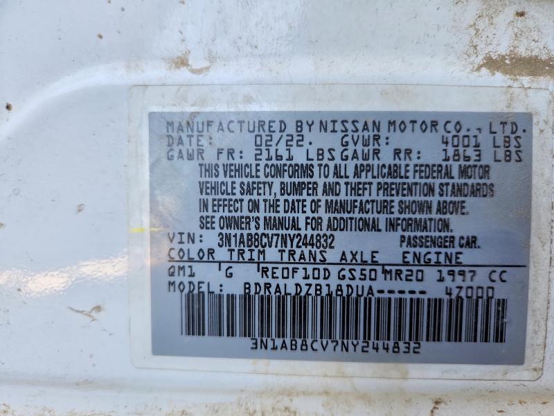 Aukcja sprzedaży 2022 Nissan Sentra, vin: 3N1AB8CV7NY244832, numer aukcji: 58508246