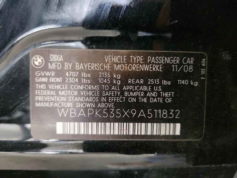 Aukcja sprzedaży 2009 Bmw 328, vin: WBAPK535X9A511832, numer aukcji: 56567166