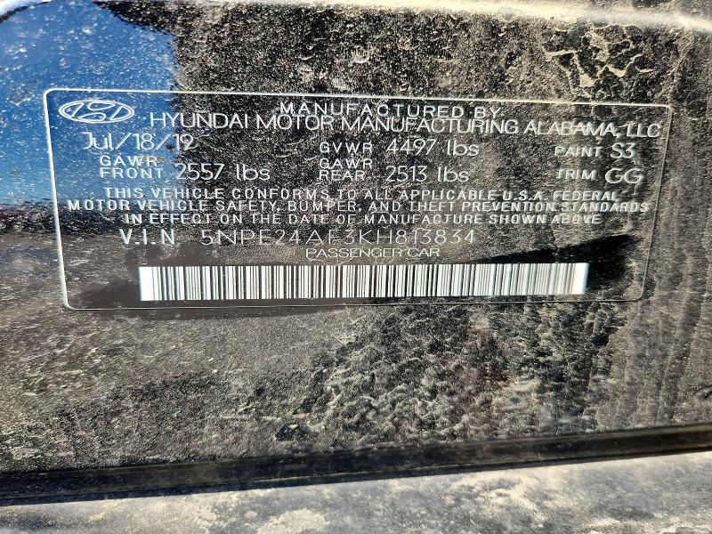 Продажа на аукционе авто 2019 Hyundai Sonata, vin: 5NPE24AF3KH813834, номер лота: 56114286