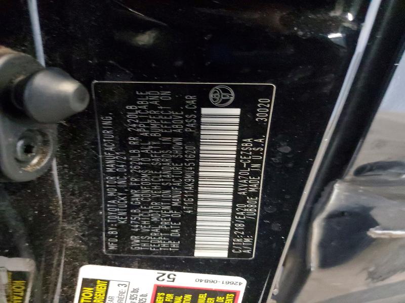 Aukcja sprzedaży 2021 Toyota Camry, vin: 4T1G11AK9MU451620, numer aukcji: 57665396