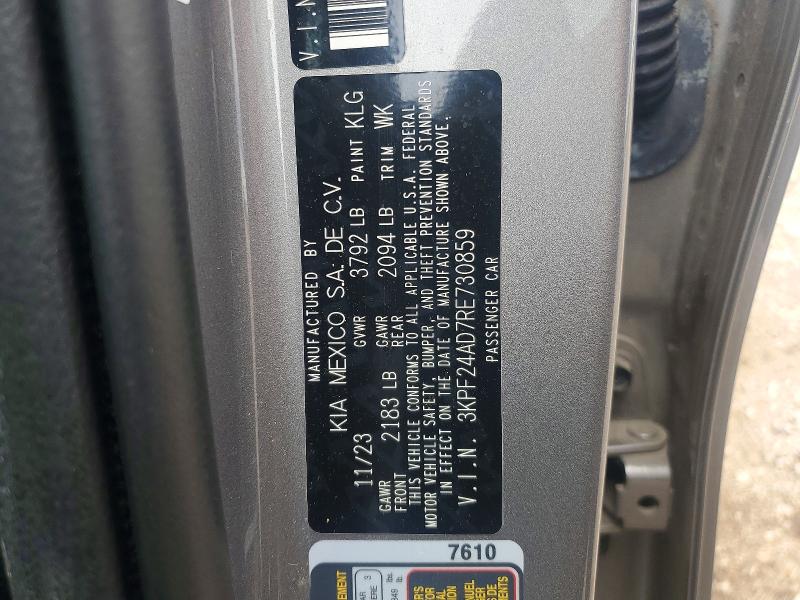 Продажа на аукционе авто 2024 Kia Forte, vin: 3KPF24AD7RE730859, номер лота: 57137826