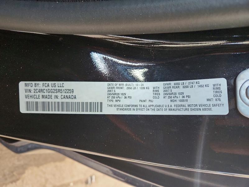 Продажа на аукционе авто 2025 Chrysler Pacifica, vin: 2C4RC1GG2SR512259, номер лота: 56682546