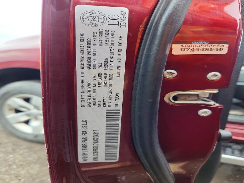 56850596 :رقم المزاد ، 3C6RR7LG9LG204317 vin ، 2020 Ram 1500 Classic مزاد بيع