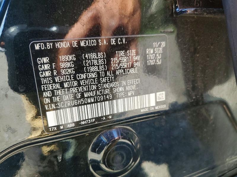 Продажа на аукционе авто 2021 Honda Hr-v, vin: 3CZRU6H50MM709149, номер лота: 57611056