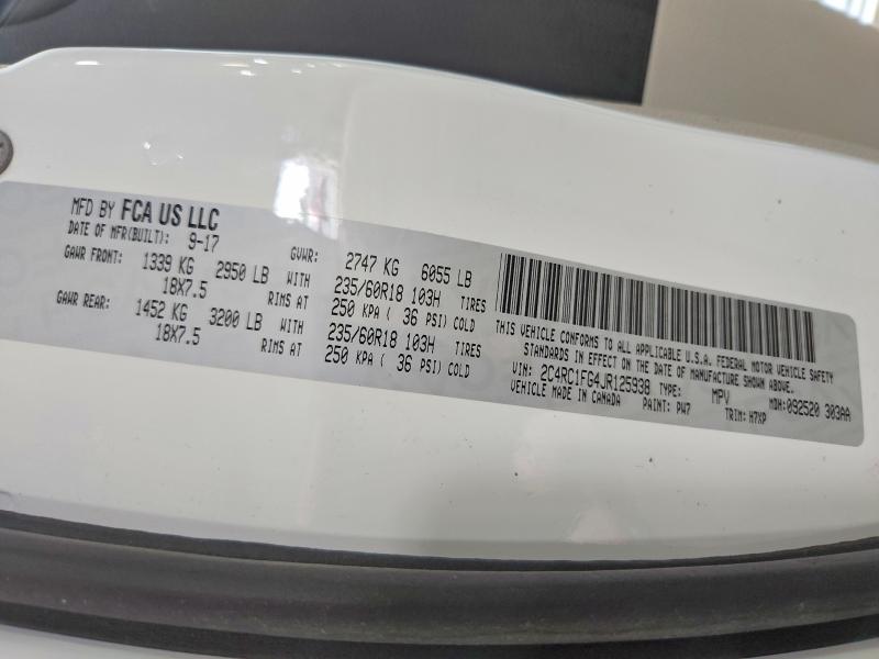 Aukcja sprzedaży 2018 Chrysler Pacifica, vin: 2C4RC1FG4JR125938, numer aukcji: 56493866