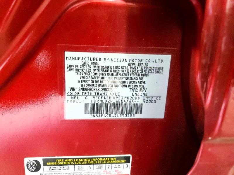 Aukcja sprzedaży 2025 Nissan Kicks, vin: 3N8AP6CB6SL390323, numer aukcji: 58623846