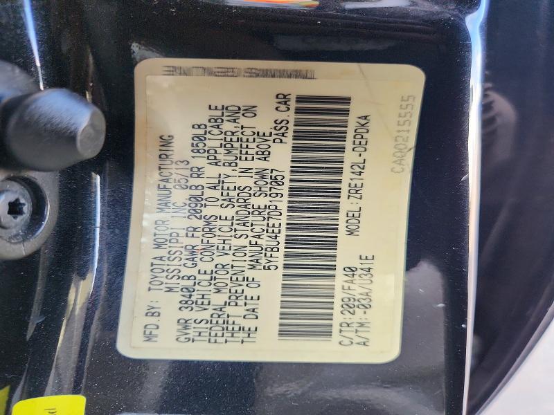 Aukcja sprzedaży 2013 Toyota Corolla, vin: 5YFBU4EE7DP197057, numer aukcji: 56815776