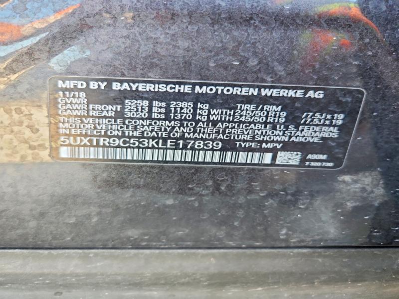 Продаж на аукціоні авто 2019 Bmw X3, vin: 5UXTR9C53KLE17839, номер лоту: 55574846