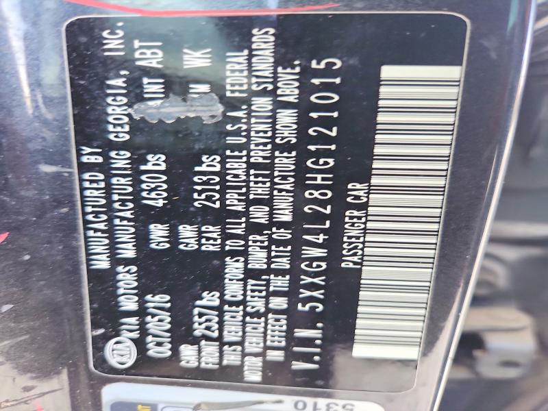 58383886 :رقم المزاد ، 5XXGW4L28HG121015 vin ، 2017 Kia Optima مزاد بيع