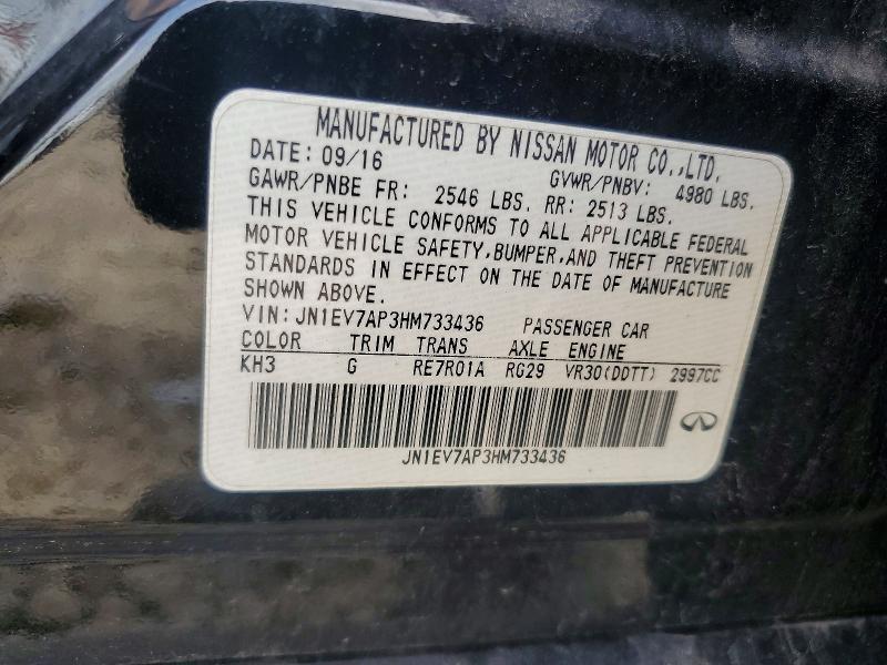 Aukcja sprzedaży 2017 Infiniti Q50, vin: JN1EV7AP3HM733436, numer aukcji: 56536446