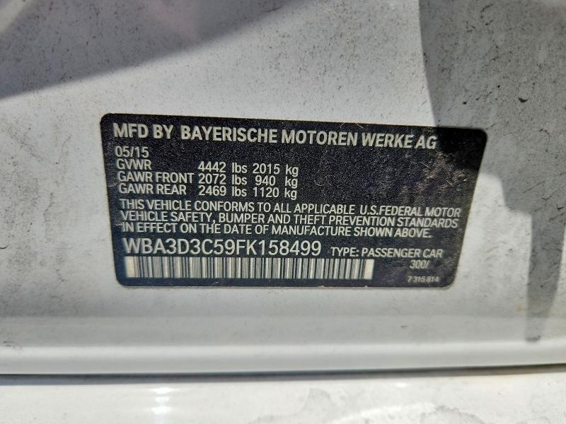 Aukcja sprzedaży 2015 Bmw 328, vin: WBA3D3C59FK158499, numer aukcji: 55644406