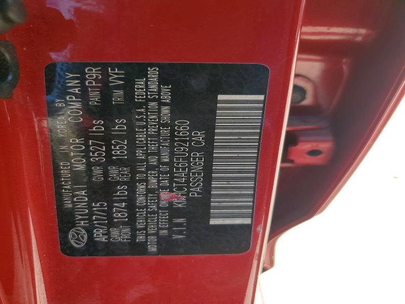 Aukcja sprzedaży 2015 Hyundai Accent, vin: KMHCT4AE6FU921660, numer aukcji: 56115286